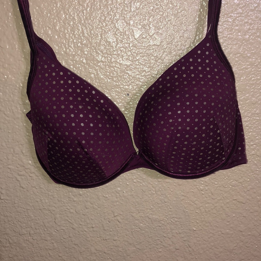 Cacique Underwire Bra - Purple Polka Dots - 40DD